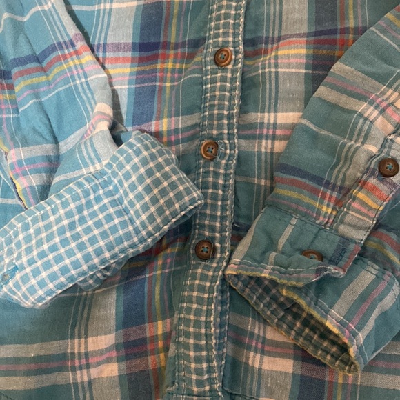 Hollister, Xsmall, mostly blue multicoloured pattern button up cotton shirt! - Picture 3 of 7